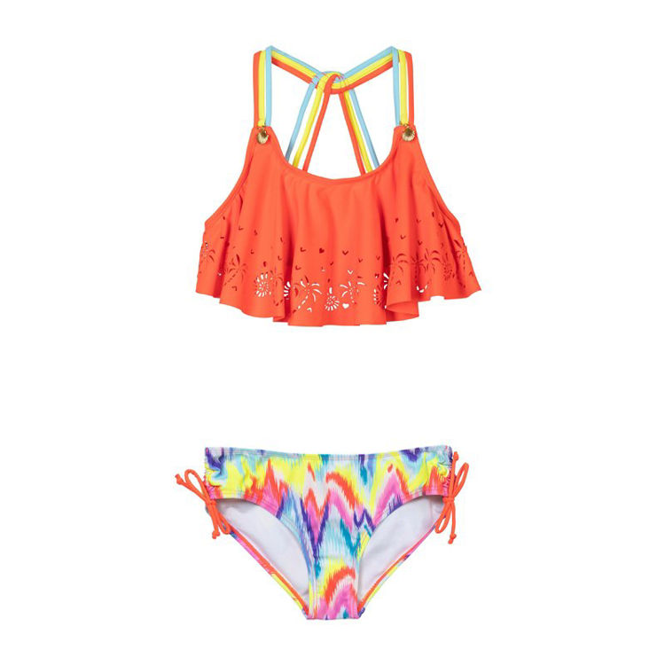 Picture of KG BIKINI 24J: GIRLS CORAL 2PC LASER CUT BIKINI (3-8 YEARS)